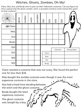 Halloween Logic Puzzles 5 Puzzles No Prep By Secret 