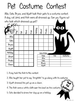 Halloween Logic Puzzles 5 Puzzles No Prep Logic 