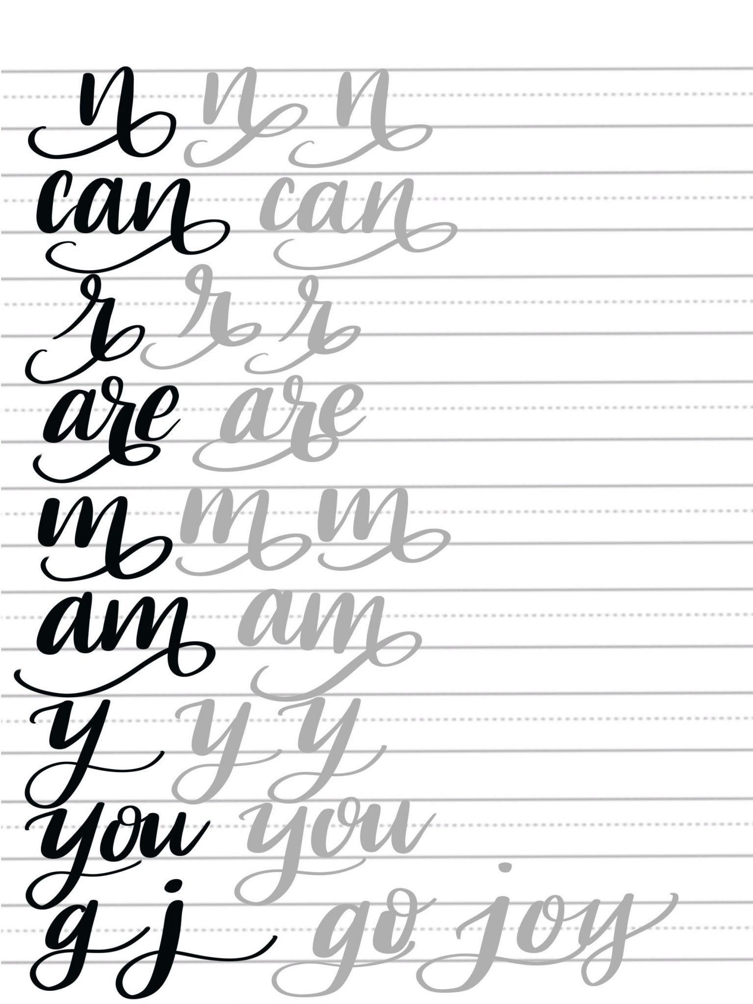 Hand Lettering Flourish Tutorial Free Printable 