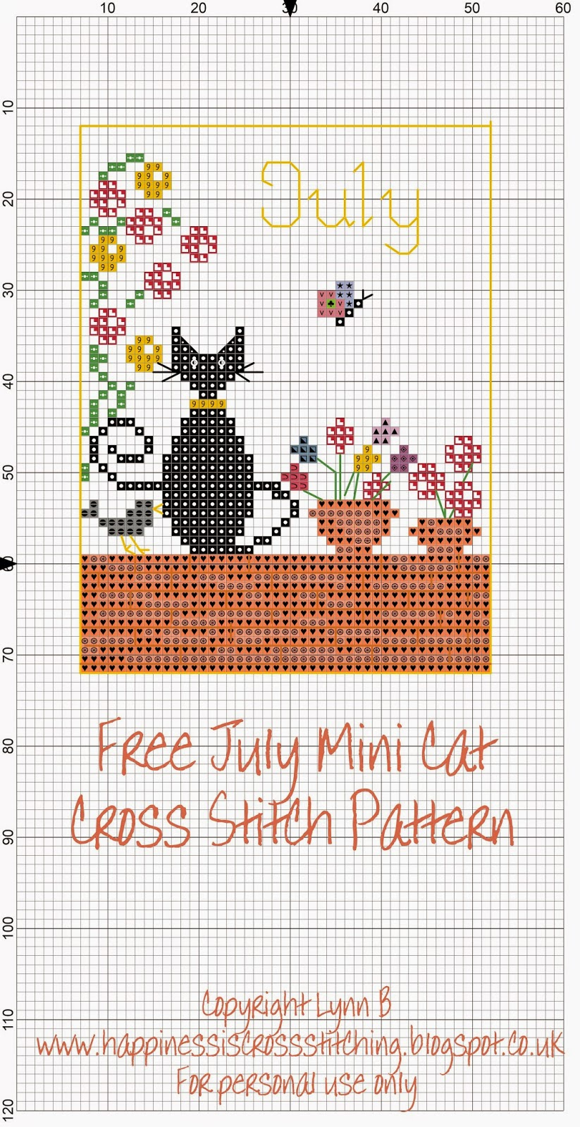 Happiness Is Cross Stitching Mini Cat Cross Stitch Freebies