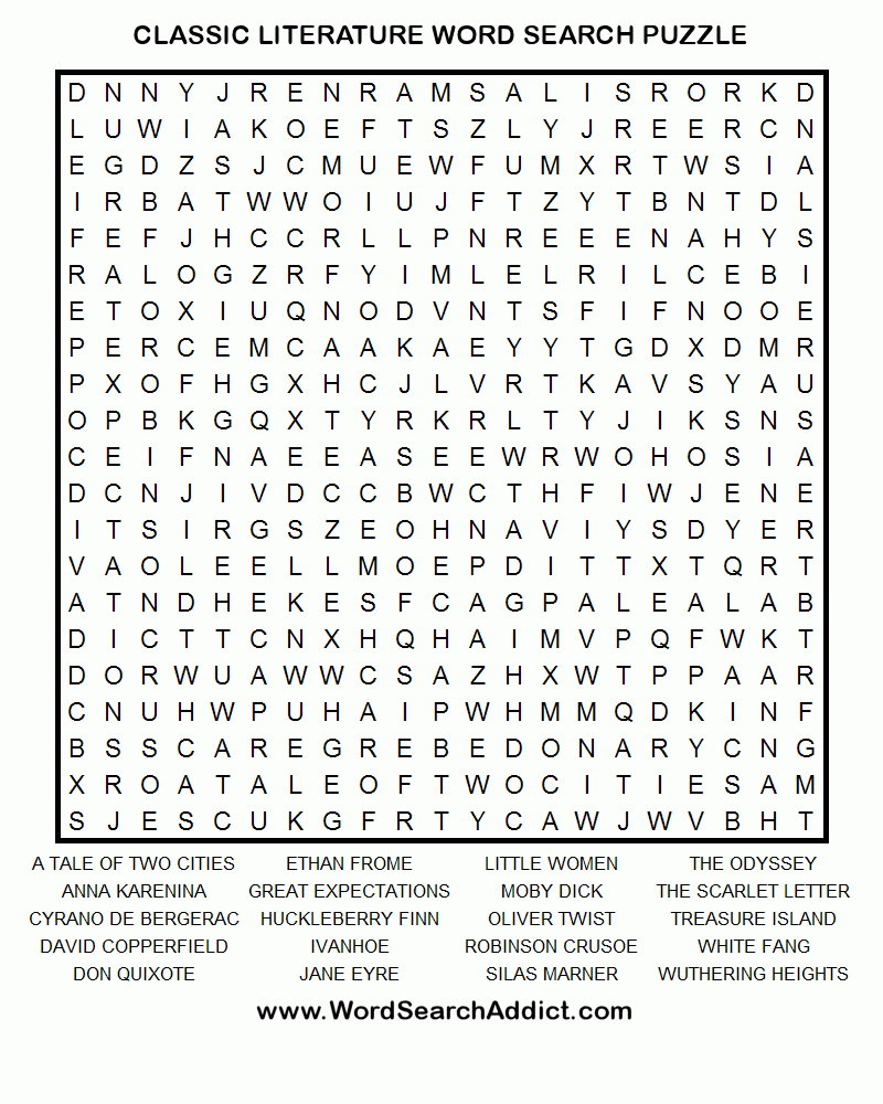 Hard Printable Word Searches For Adults Word Search 