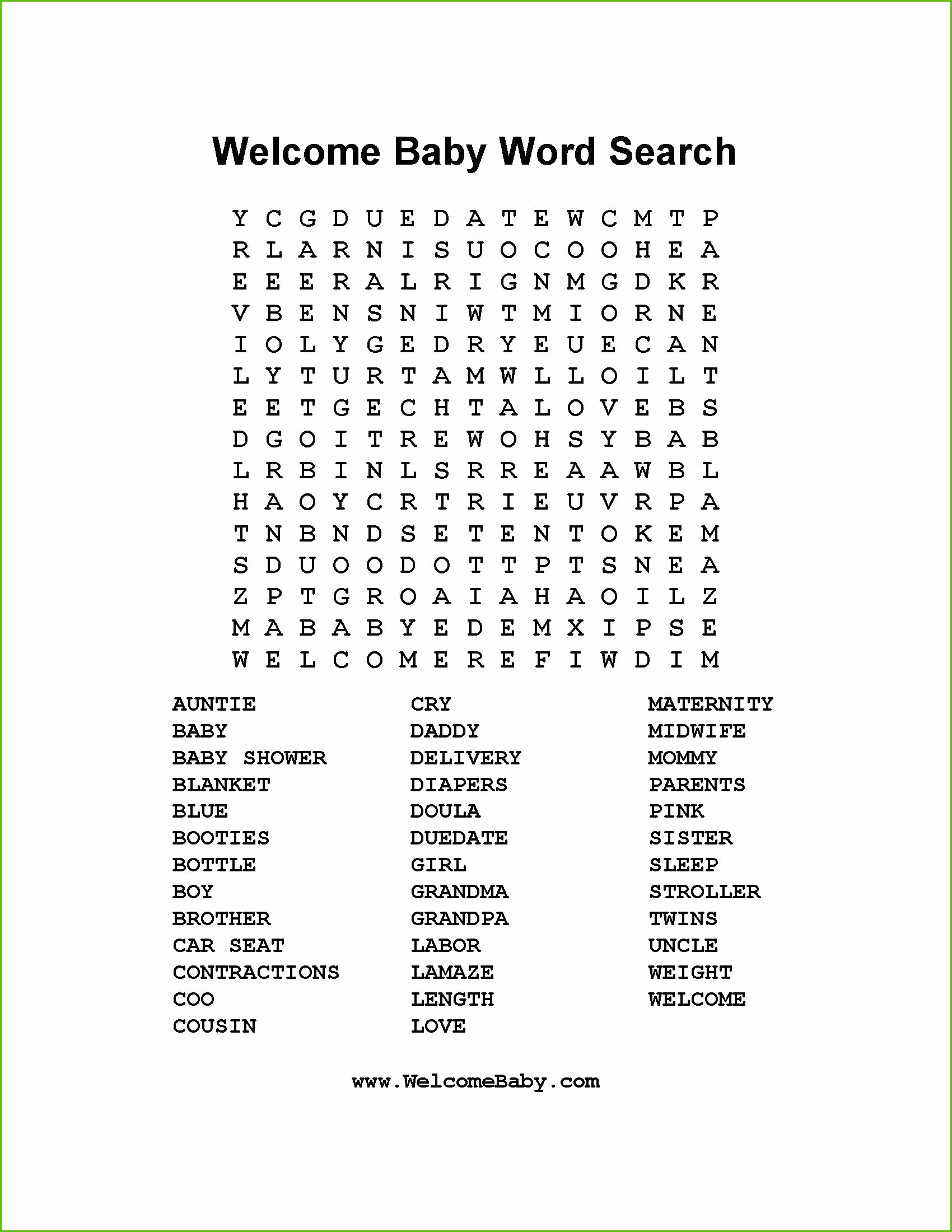 High Quality Baby Shower Crossword Ideas House Generation