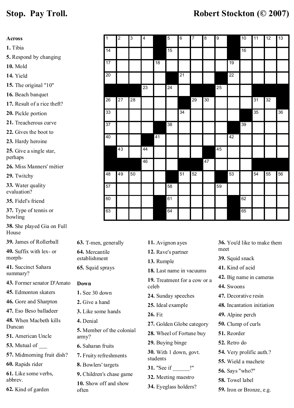 High School Crossword Puzzles Printable Printable 