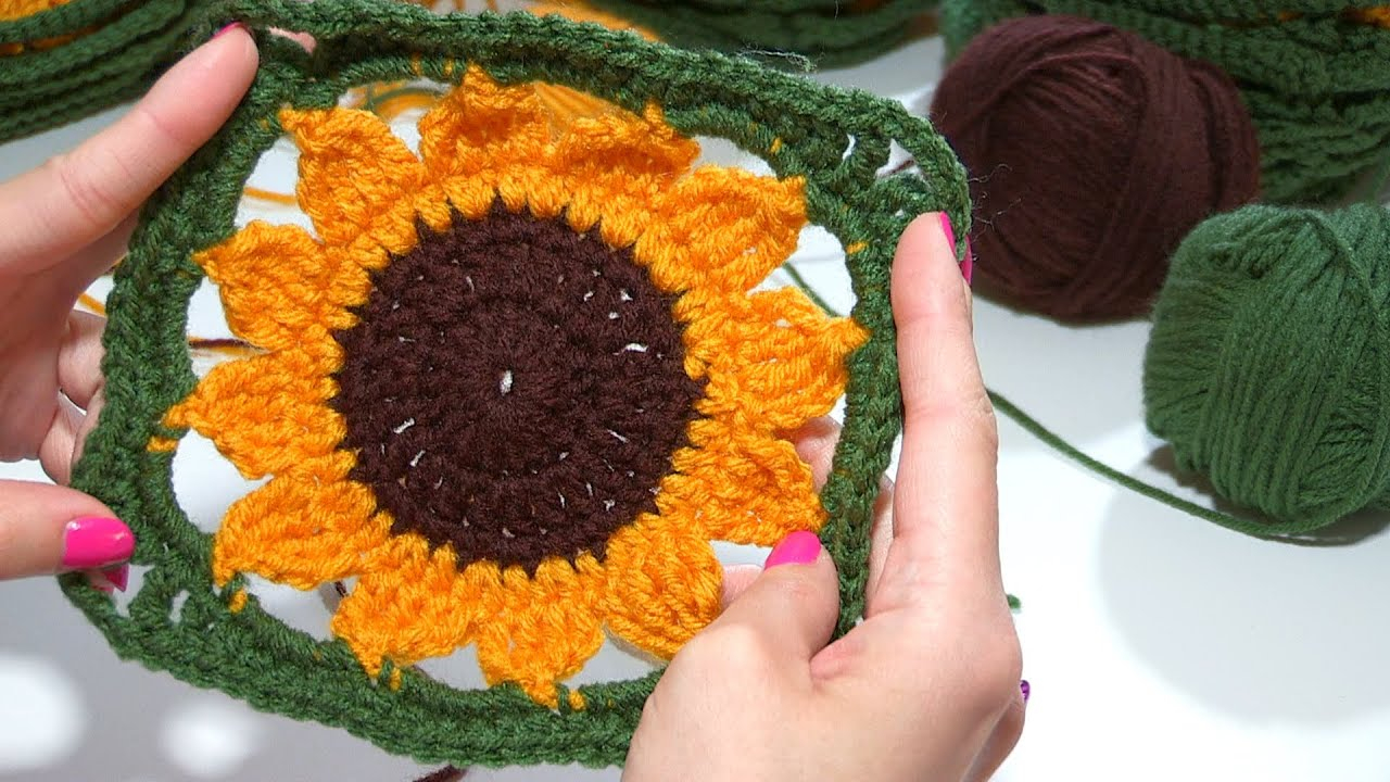 HOW TO CROCHET A SUNFLOWER AFGHAN STEP BY STEP TUTORIAL 