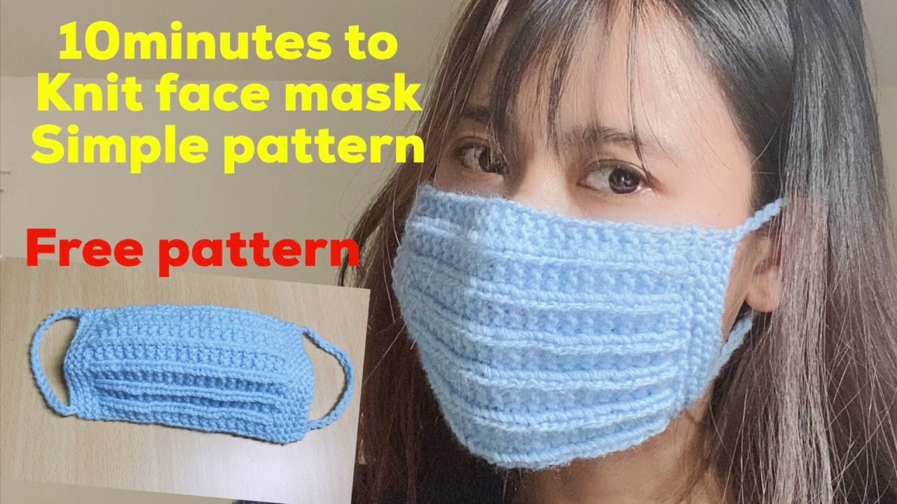 How To Knit Face Mask eng Sub Free Pattern Knit 