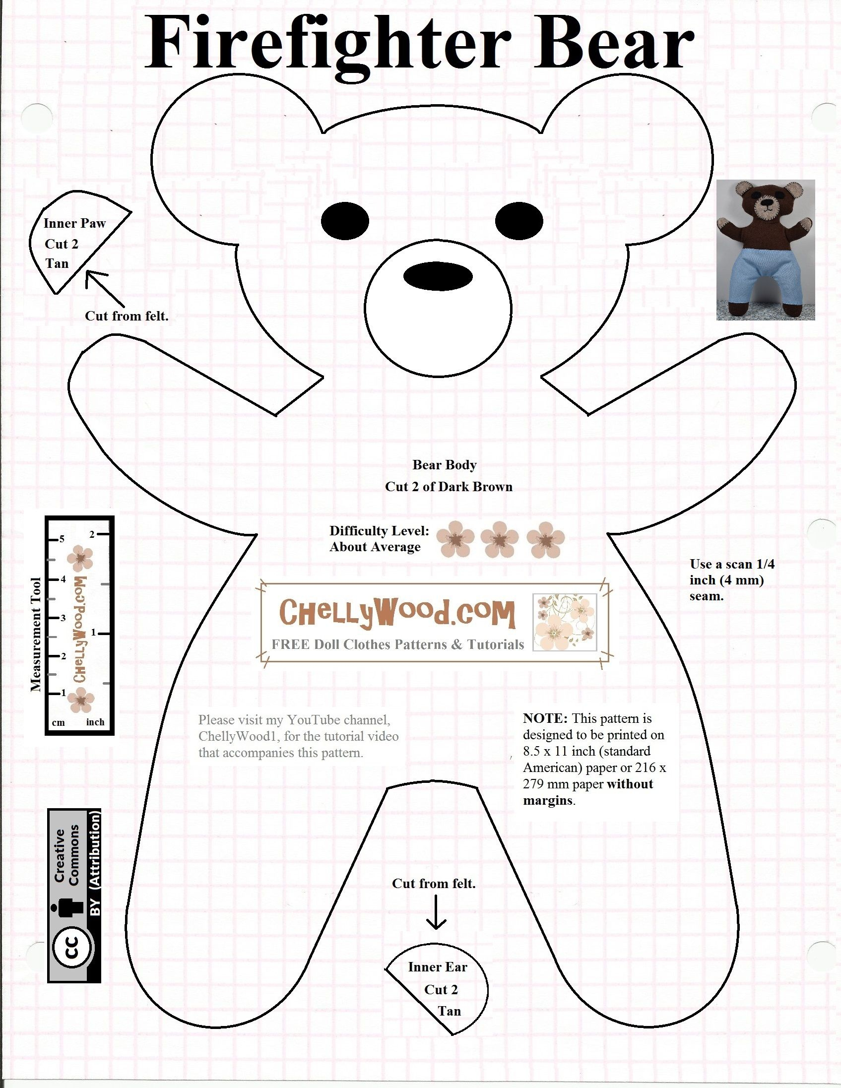 Downloadable Memory Bear Sewing Pattern Free Printable