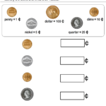 Identify Coins And Write Their Values Worksheet Turtle Diary