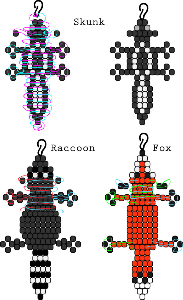 Image Only Skunk Raccoon And Fox Bead Buddies Based Off