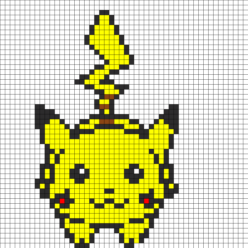 Jumping Pikachu Perler Bead Pattern Bead Sprites 