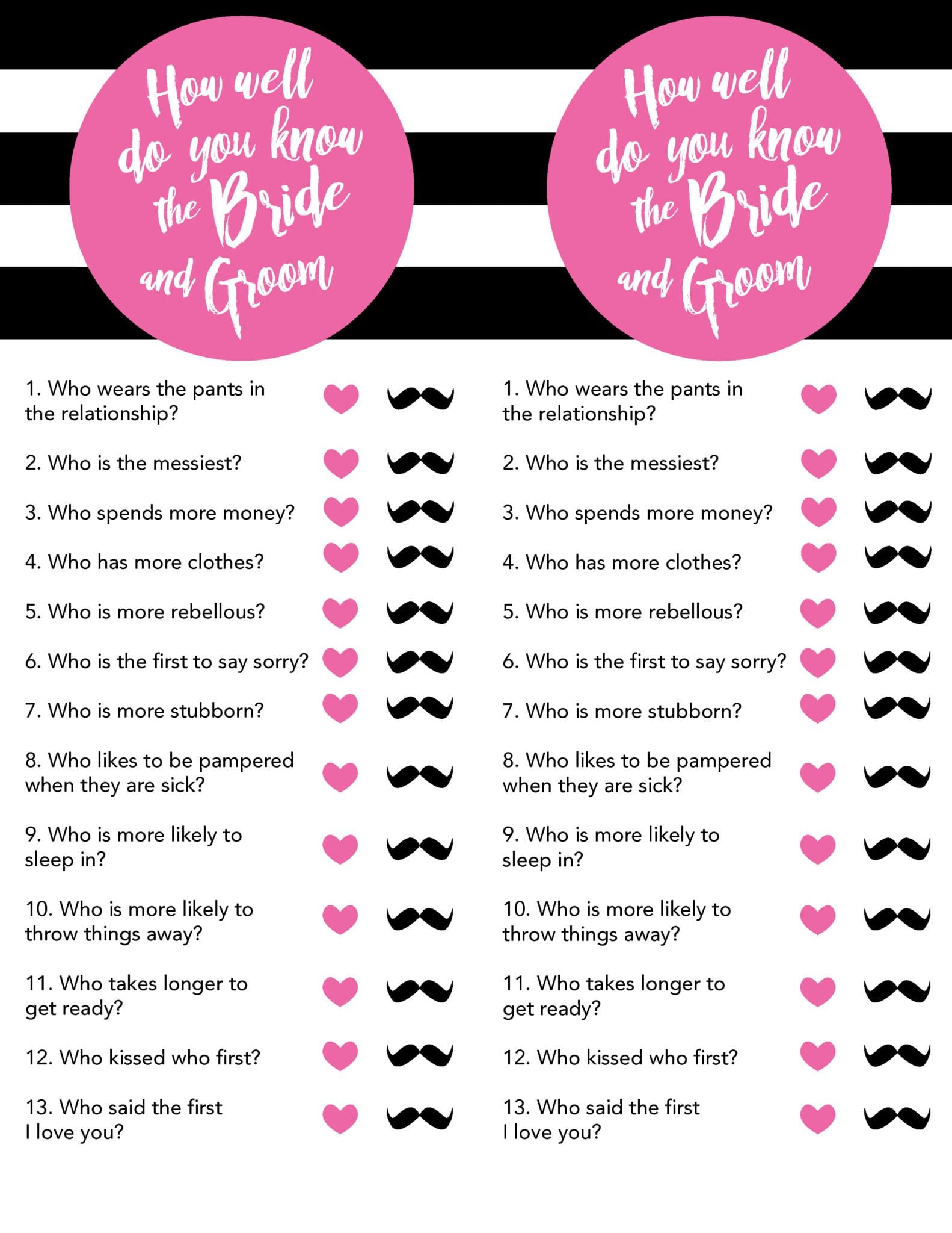 Kate Spade Inspired Bridal Shower Free Printables Lou