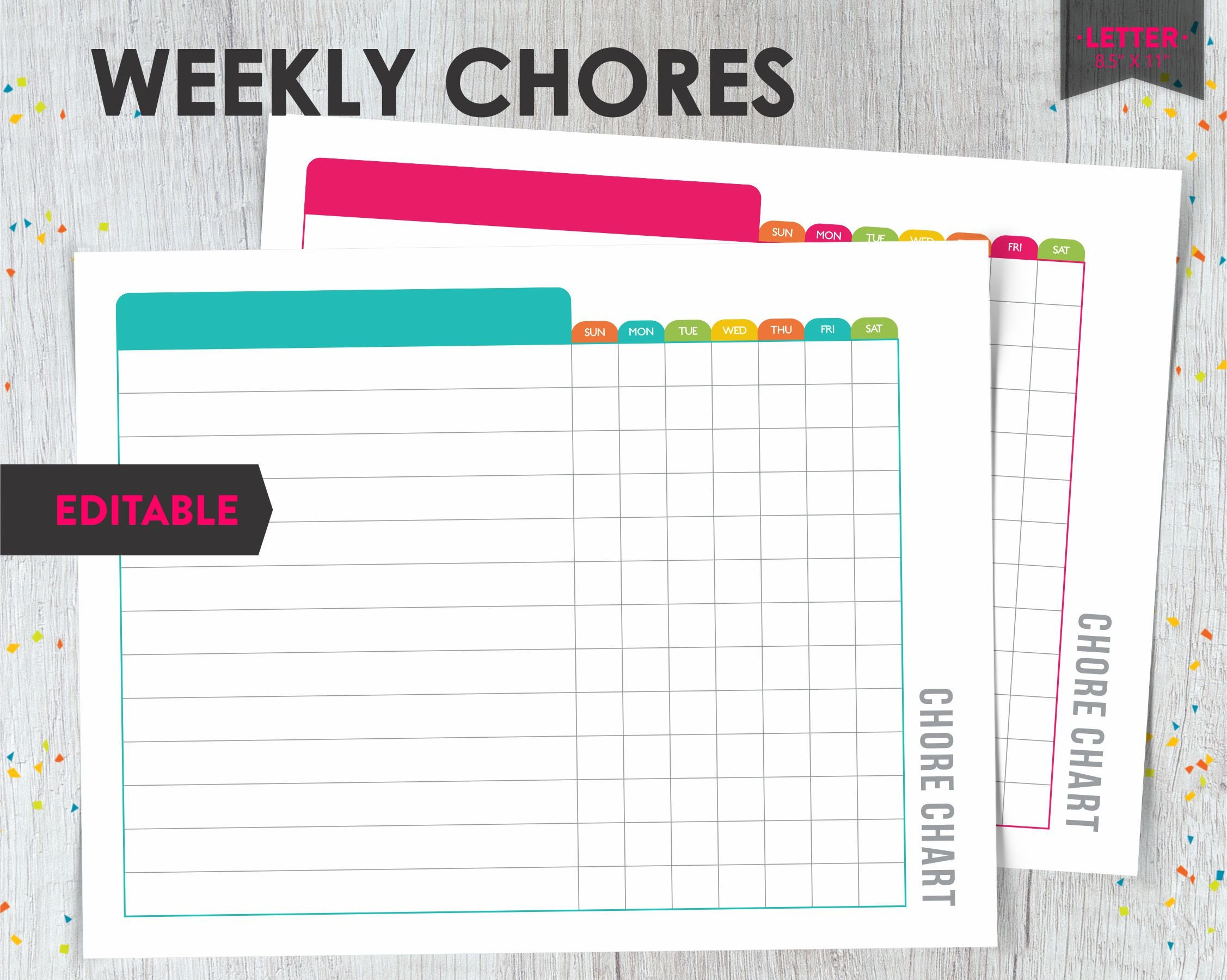 Kids Chore Chart Printable Kids Chore Chart System Printable