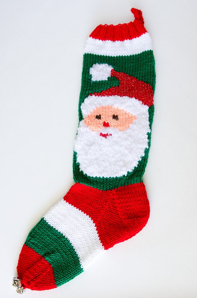 Knit Santa Claus Christmas Stocking Personalize