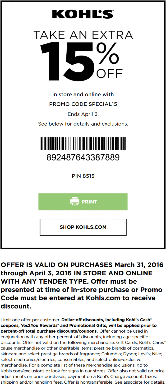 Kohls Printable Coupons 2025 PrintAll