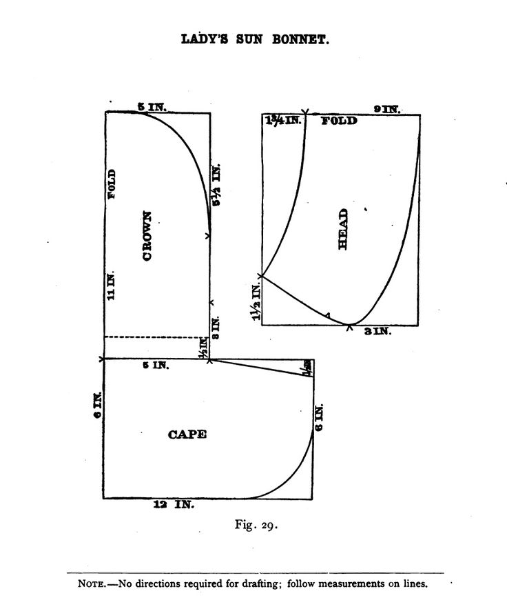 Lady s Sun Bonnet Bonnet Pattern Printable Sewing 