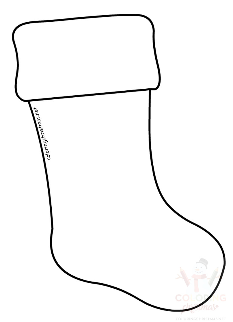 Large Christmas Stocking Template Coloring Christmas