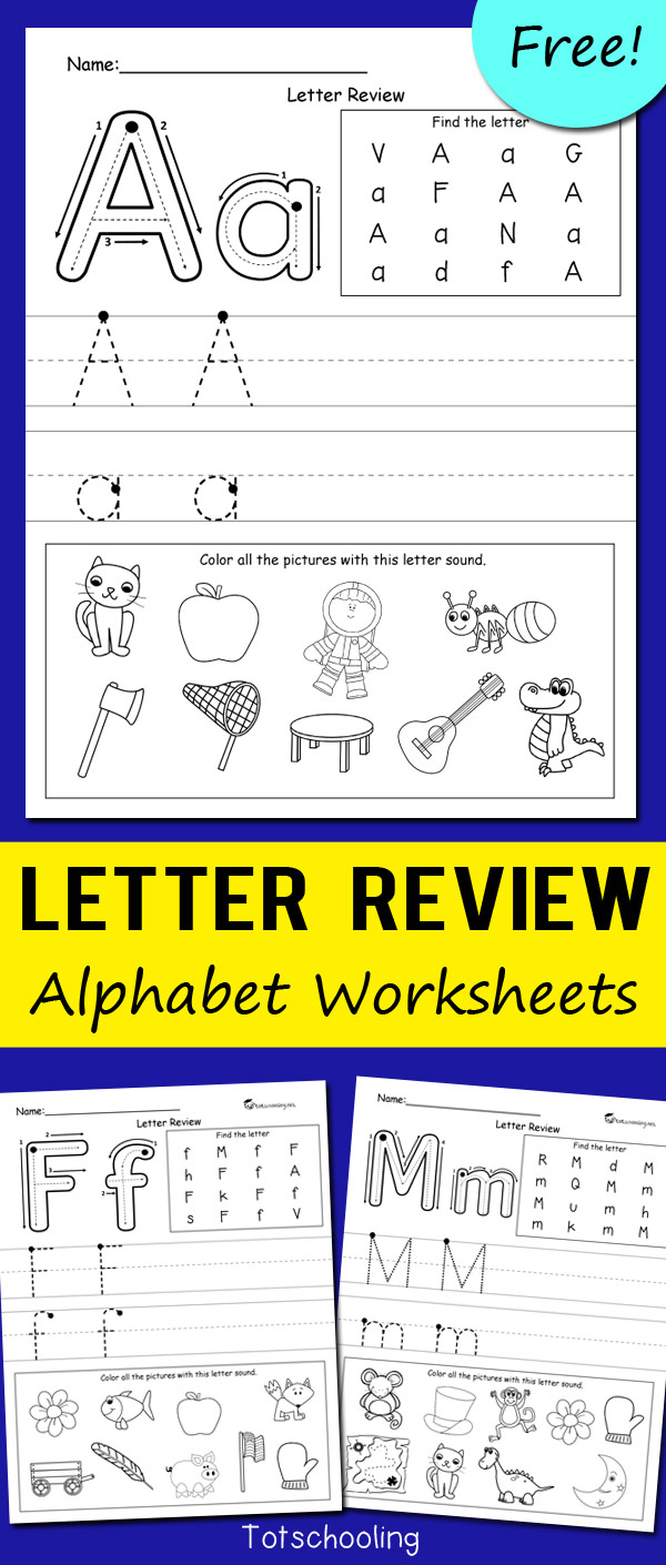 Letter Review Alphabet Worksheets Totschooling Toddler 