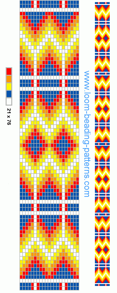 Loom Beading Pattern FREE Blue Zig Zag Seed Bead 