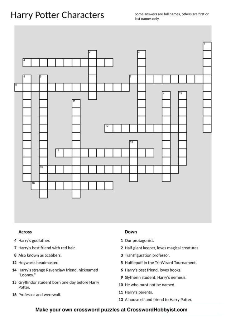 Make Your Own Crossword Puzzle Free Printable With Answer