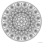 Mandala Design Dots Pattern Coloring Pages Printable