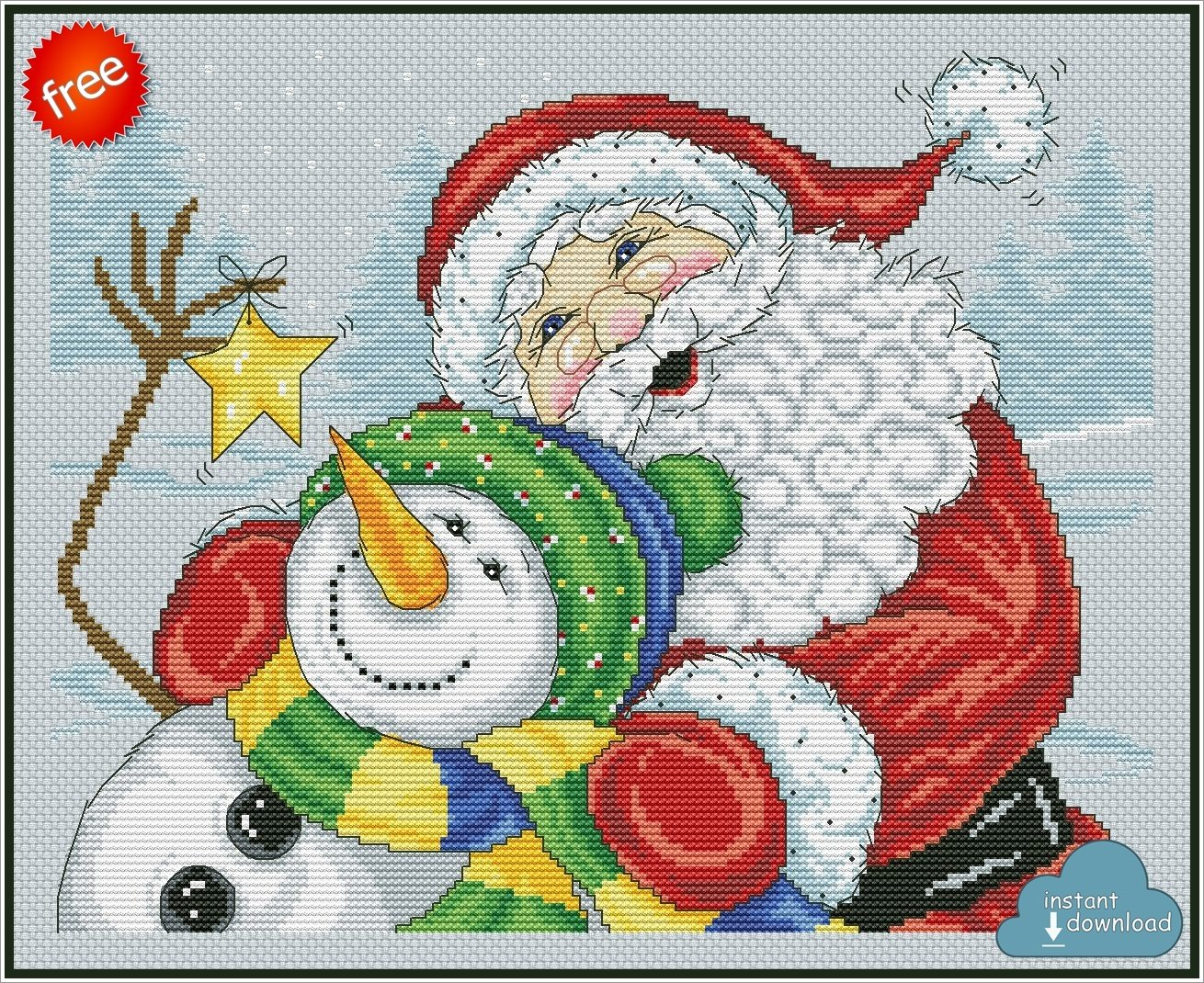 Merry Christmas Cross Stitch Pattern PDF XSD Download