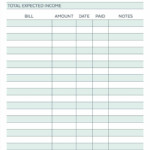 Monthly Bill Chart Printable Free Calendar Template