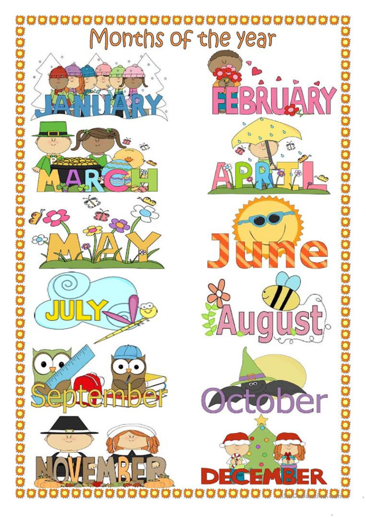 Free Printable Months Of The Year