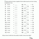 Multiplication Table Worksheets Grade 3 Multiplication