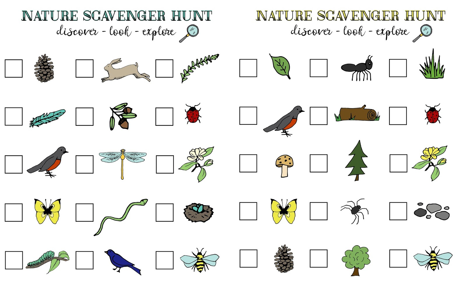 Nature Scavenger Hunt And Summer Adventures Free 