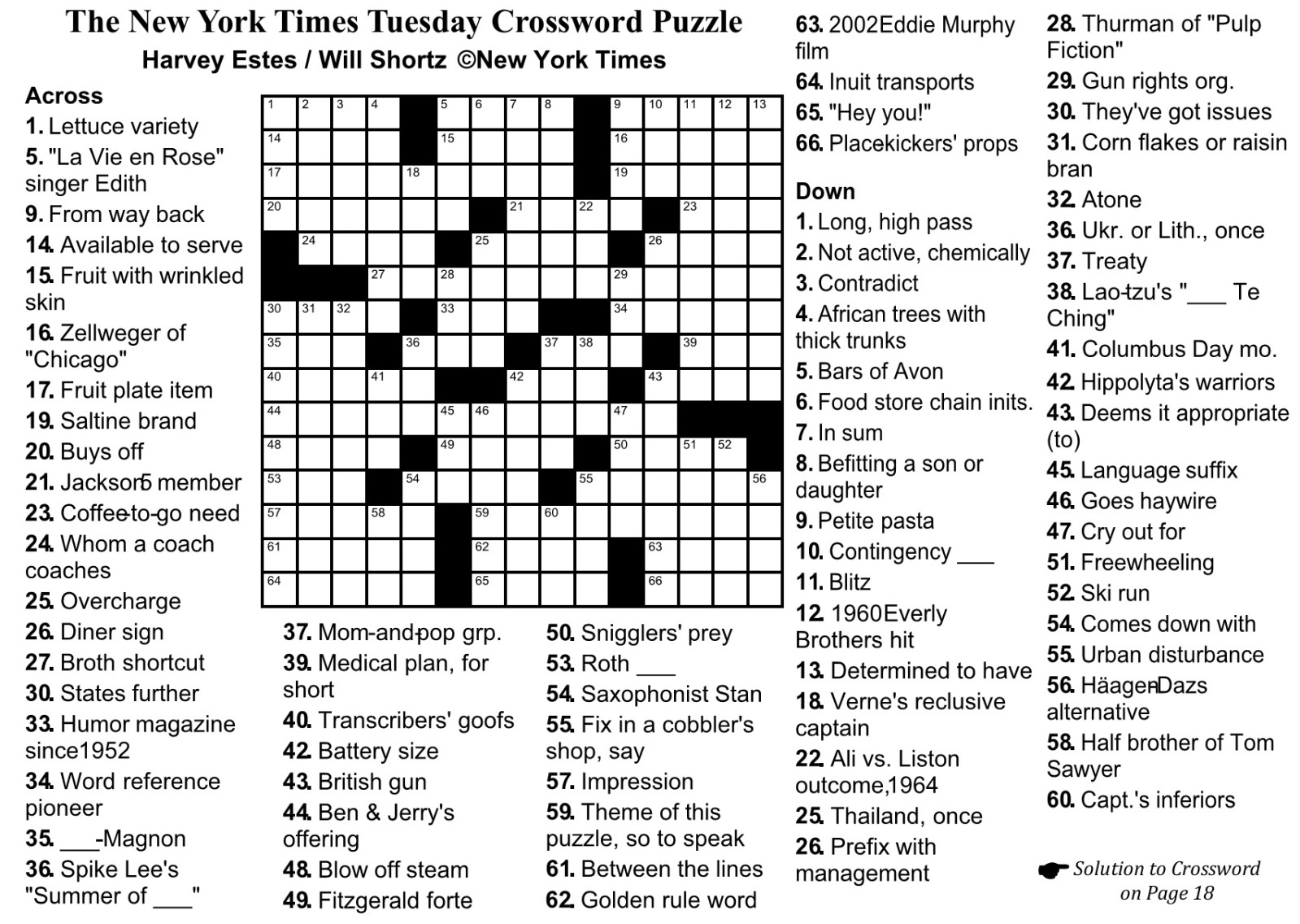 Without a pause nyt crossword