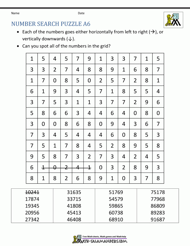 number-search-puzzle-sheets