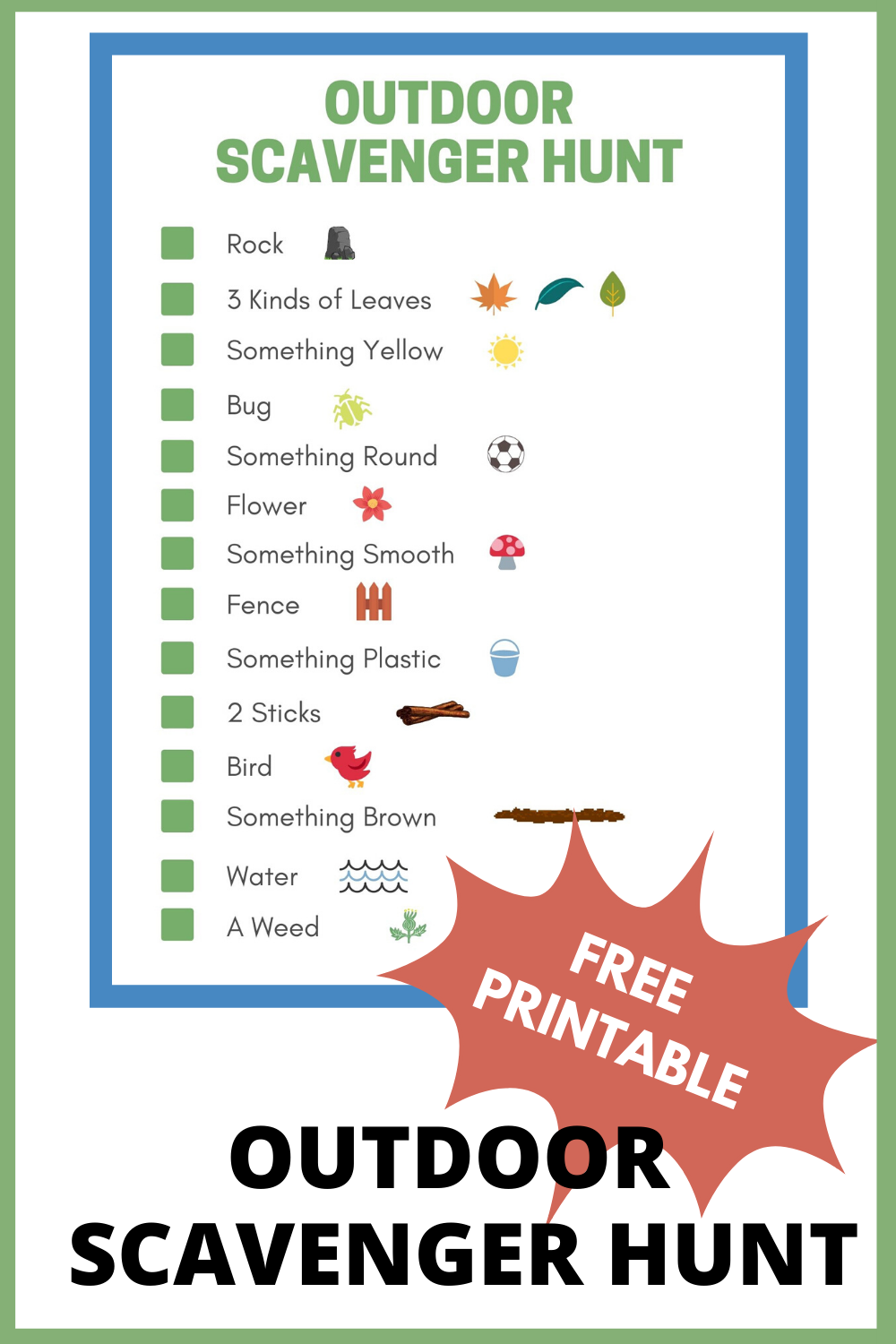 Outdoor Scavenger Hunt Free Printable Gather Lemons