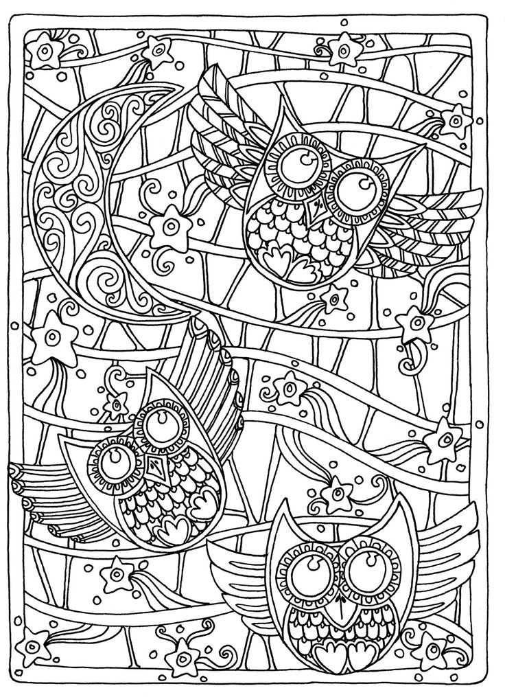 OWL Coloring Pages For Adults Free Detailed Owl Coloring 