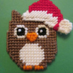Owl Plastic Canvas Pattern Santa Owl Magnet Or Christmas