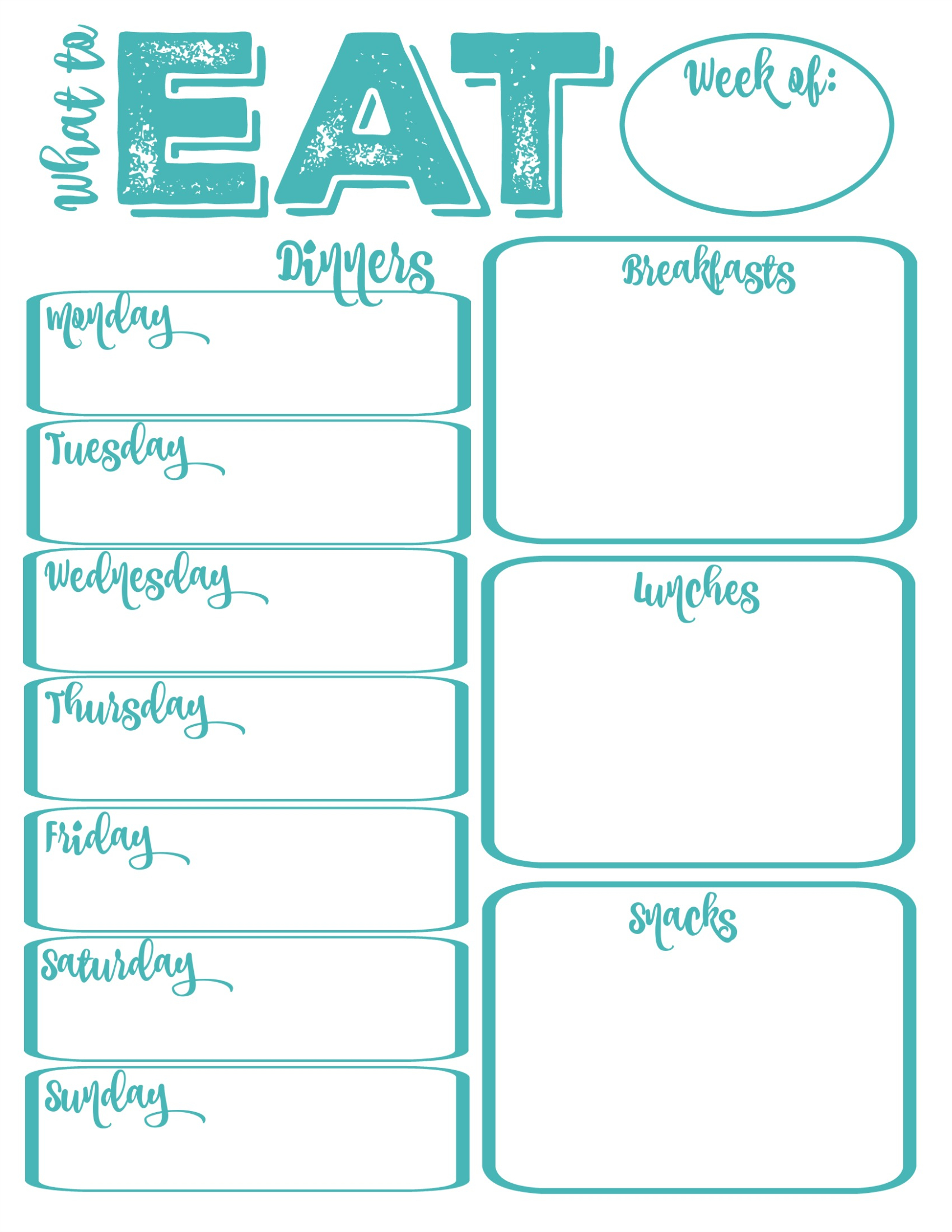 Pantry Makeover Free Printable Weekly Meal Planner And 