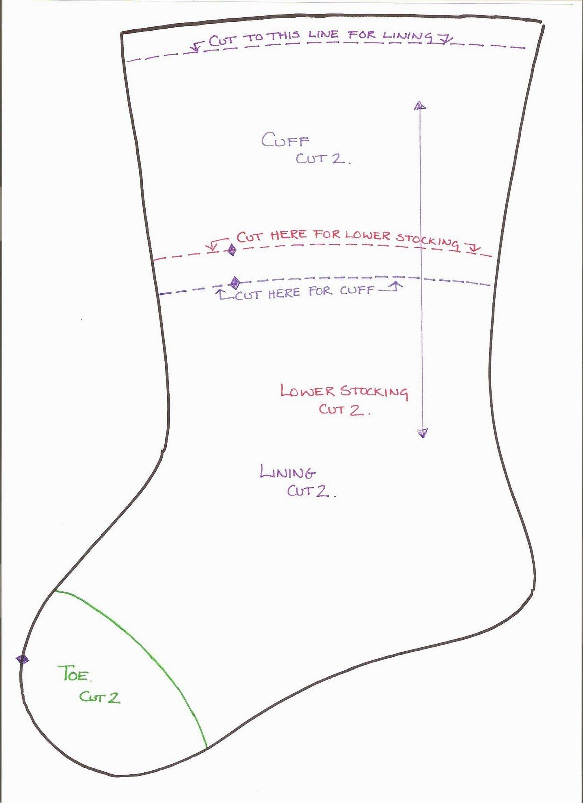 Pattern For Large Christmas Stockings Silk Satin And 