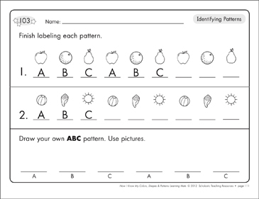 Pattern Mats Identifying Patterns ABC Printable