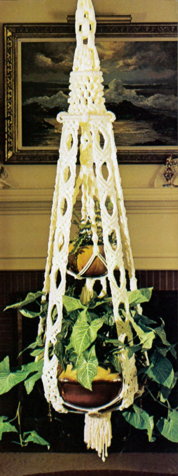 Pattern Only Vintage 1976 Retro Macrame Plant Hanger Pattern