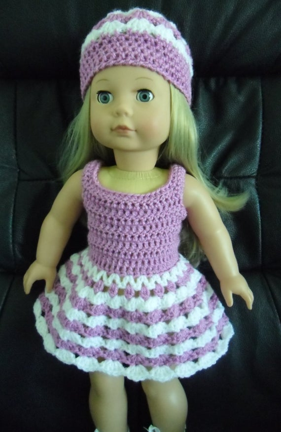 PDF Crochet Pattern For 18 Inch Doll Dress And Hat Set For PDF Crochet Pattern For 18 Inch Doll Dress And Hat Set For