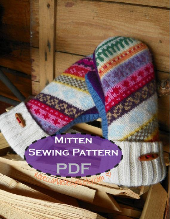 PDF MITTEN PATTERN Sewing Diy Pattern Tutorial For Upcycled