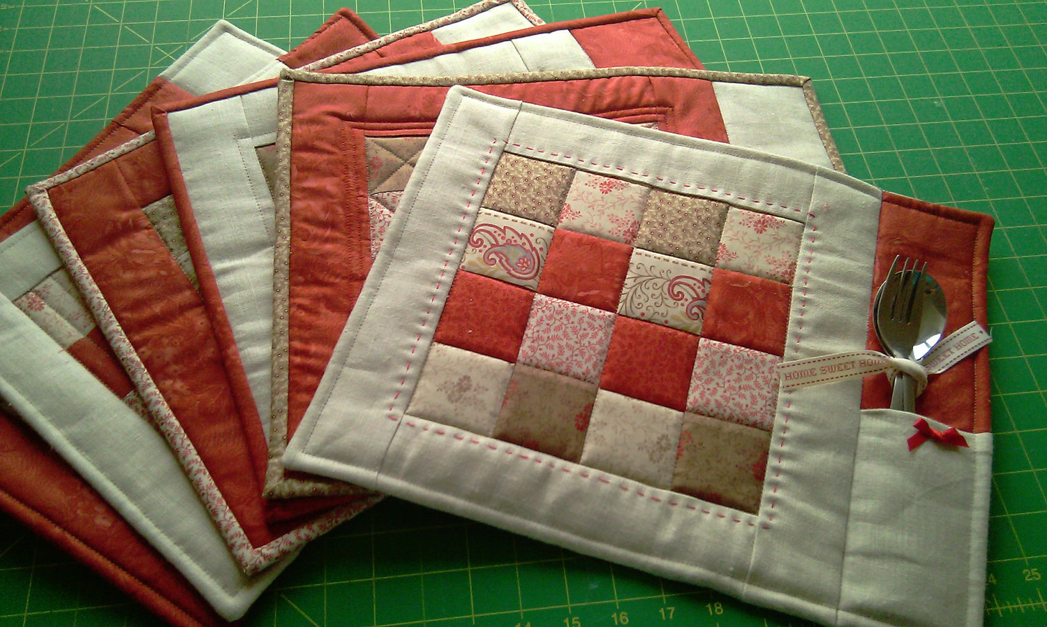 PDF Pattern For 6 Quilted Placemats Coasters By 