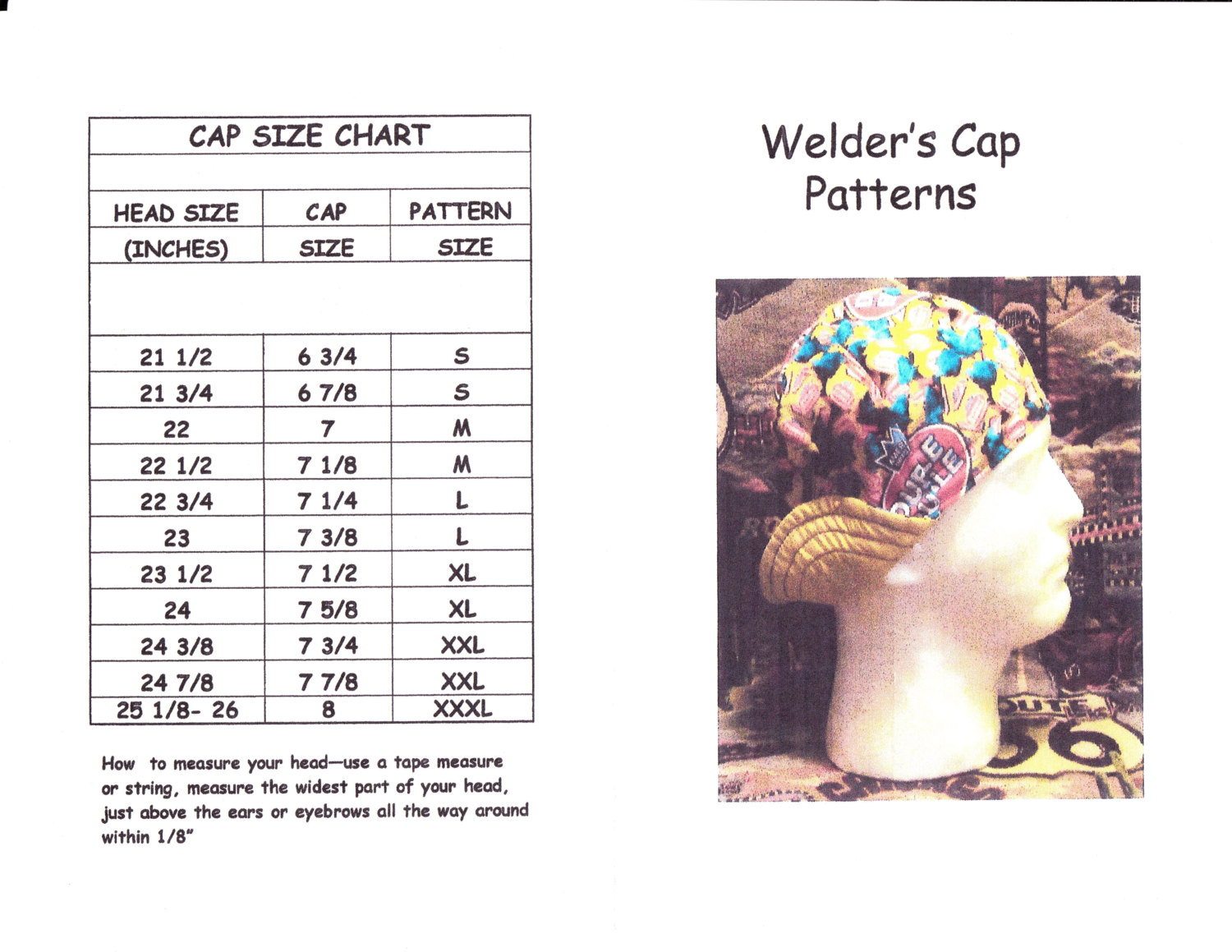 PDF Welder s Hat Cap Pattern For 6 Panel Short By 