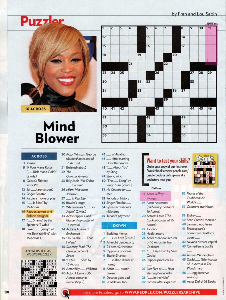 People Magazine Crossword Puzzles To Print Crossword
