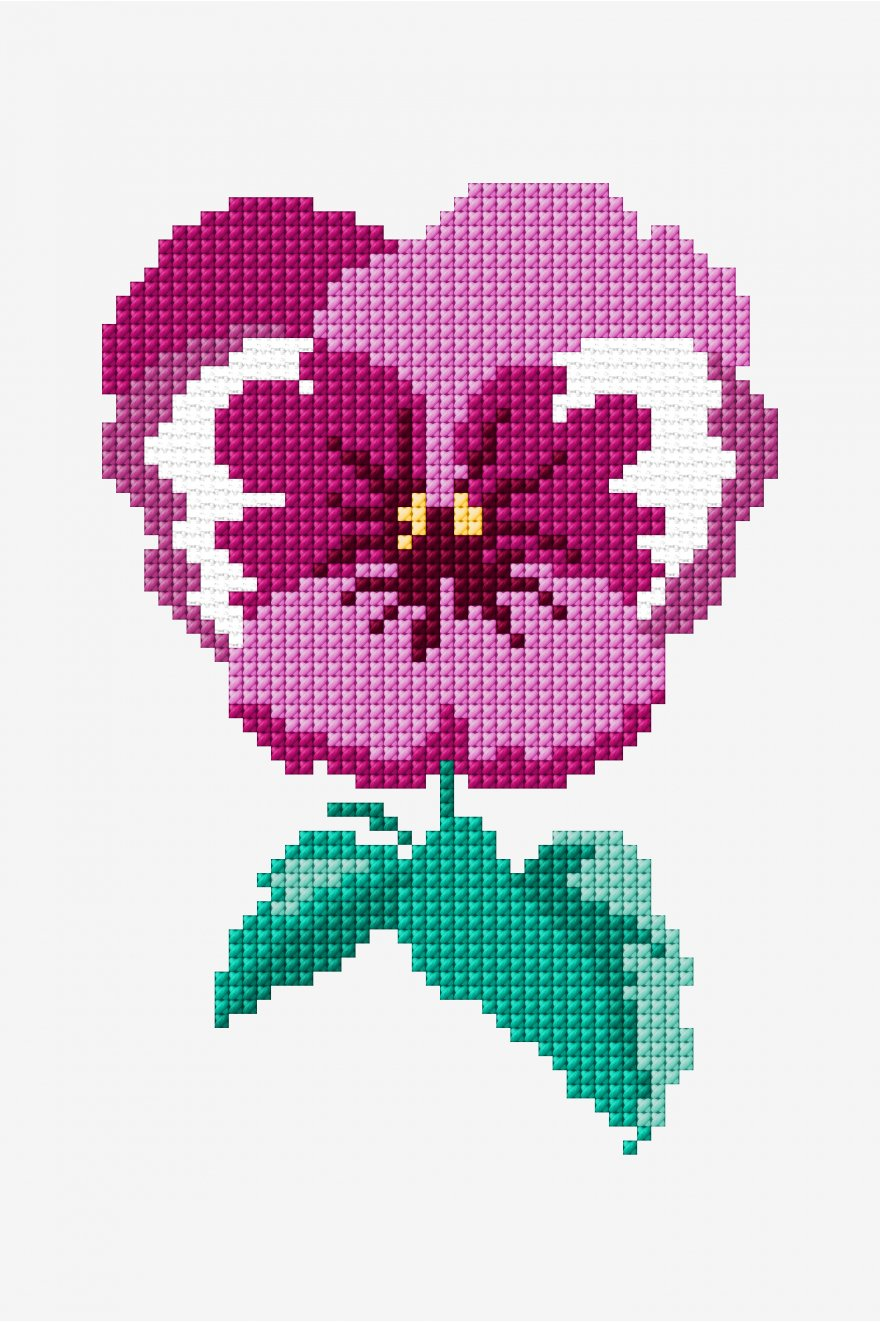 Pink Pansy Pattern Free Cross Stitch Patterns DMC