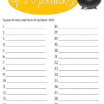 Potluck Sign Up Sheets Word Excel Fomats