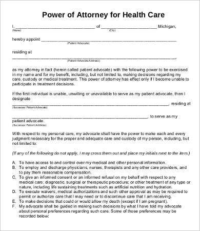 Power Of Attorney Form Free Printable 9 Free Word PDF 