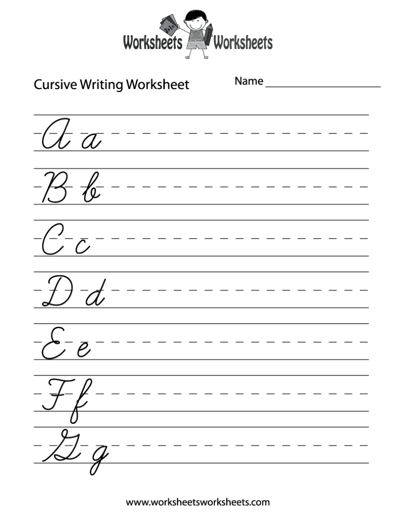 Practice Cursive Writing Worksheet Free Printable