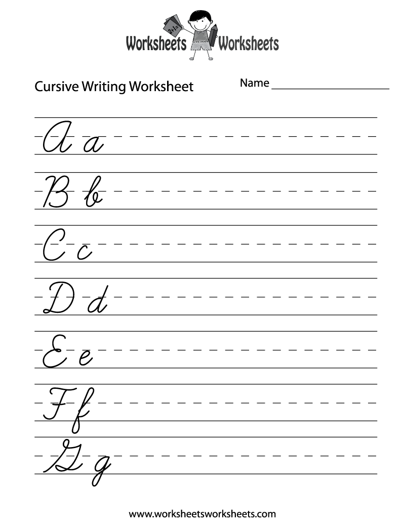 Practice Cursive Writing Worksheet Free Printable 