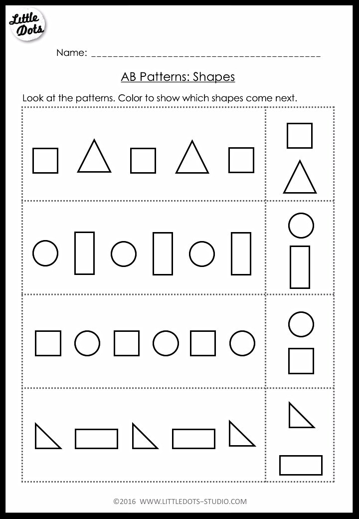 Pre K Math AB Patterns Worksheets And Activities