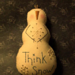 Primitive Stitchery PATTERN Snowman Doll Think Snow