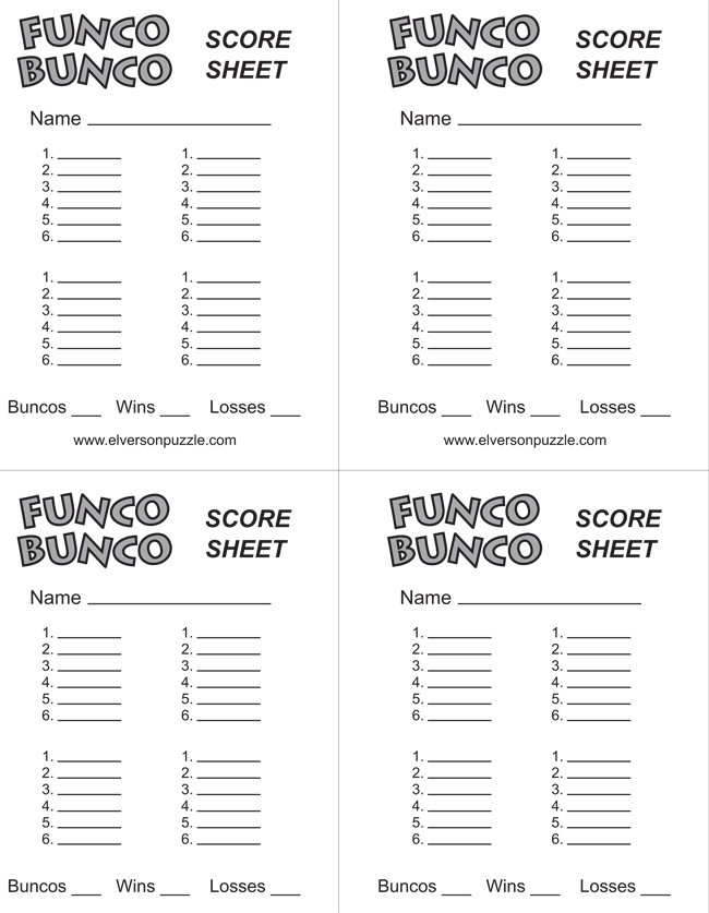 Printable Bunco Score Sheets Download In PDF Excel Format